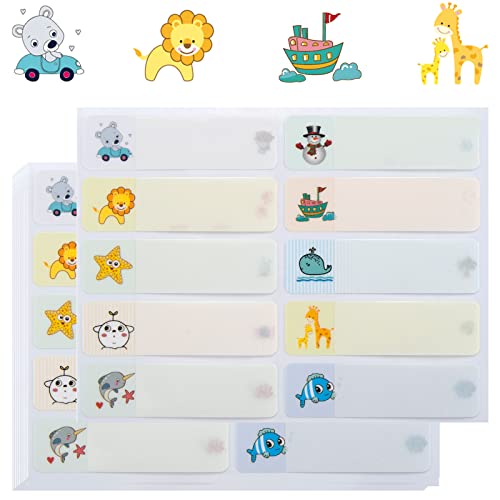 Coowayze Name Labels for Kids Stuff, 200 PCS Baby Bottle Labels for Daycare, Waterproof, Self-Laminating, Name Stickers Tags for School Supplies, Water Bottles, Lunch Box - Image 1