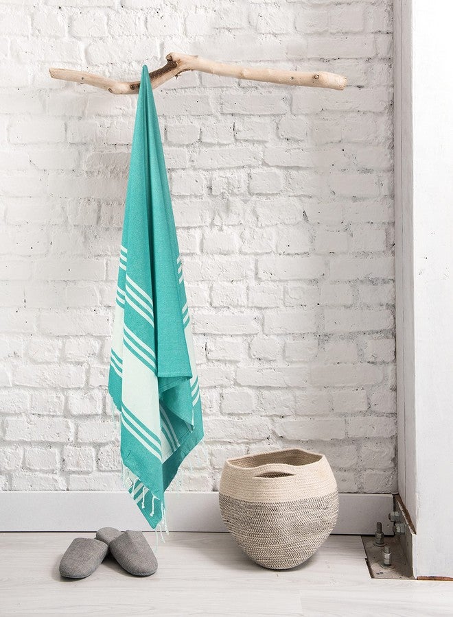Goroly Home Cotton Beach Towel, Thin Camping Towel, Sand Free Beach Towel for Travel, Sand Proof Towel for Beach, Bathroom, Spa (Sea Green) - 36x71 Inch - Image 3