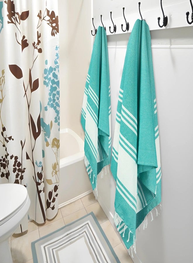 Goroly Home Cotton Beach Towel, Thin Camping Towel, Sand Free Beach Towel for Travel, Sand Proof Towel for Beach, Bathroom, Spa (Sea Green) - 36x71 Inch - Image 2