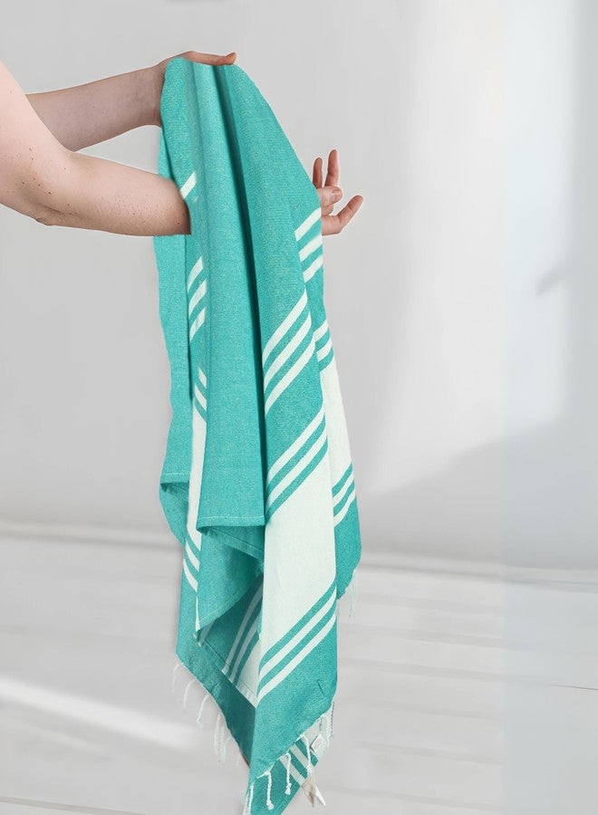 Goroly Home Cotton Beach Towel, Thin Camping Towel, Sand Free Beach Towel for Travel, Sand Proof Towel for Beach, Bathroom, Spa (Sea Green) - 36x71 Inch - Image 4