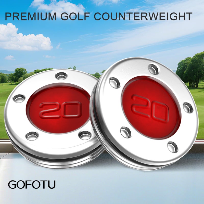 Gofotu 2pcs 5g-40g Golf Custom Weights Compatible with Titleist Scotty Cameron Golf Club Putters Newport Red (2PCS 20g(Doesn't include Wrench)) - Image 2