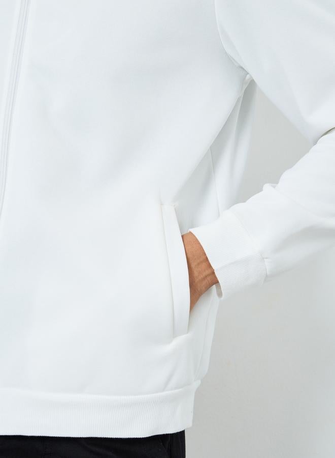 Take Two Men White Number Print Zip-Up Bomber Jacket - Image 5