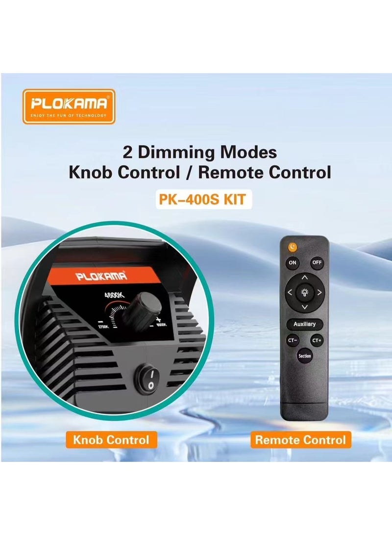 PLOKAMA PK-400S KIT B – Professional 100W LED Studio Light with Deep Soft Light Ball & 2.8M Tripod for Photography & Video - Image 4