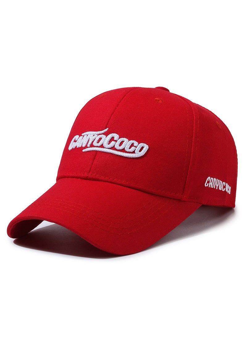 Generic High-Quality Cotton Baseball Cap Unisex Casual Sunshade Embroidered Red  - Image 1