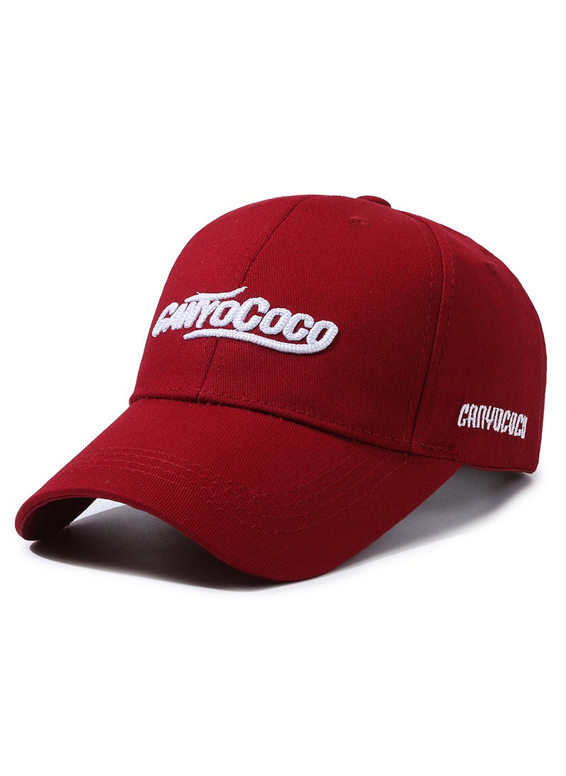 Generic High-Quality Cotton Baseball Cap Unisex Casual Sunshade Embroidered Red  - Image 2
