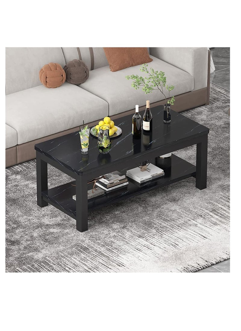 Generic Coffee table in living room, balcony coffee table, coffee table with storage on the 2nd floor, black  - Image 1