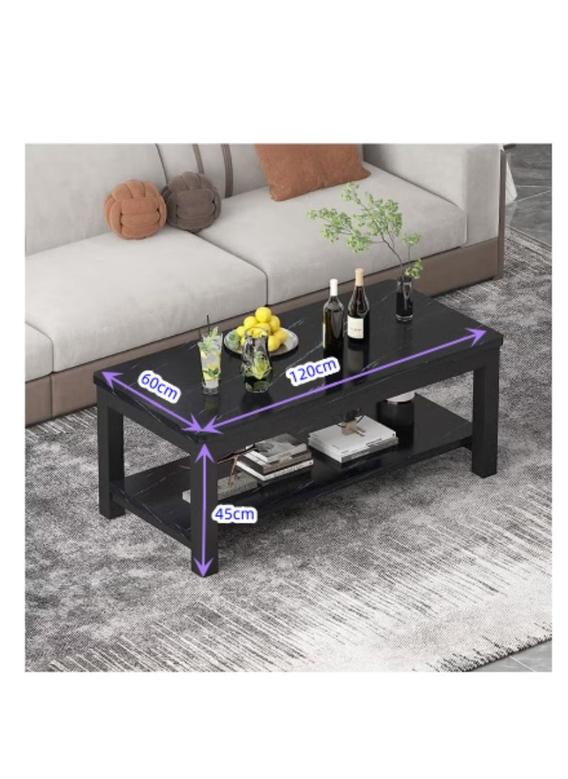 Generic Coffee table in living room, balcony coffee table, coffee table with storage on the 2nd floor, black  - Image 2