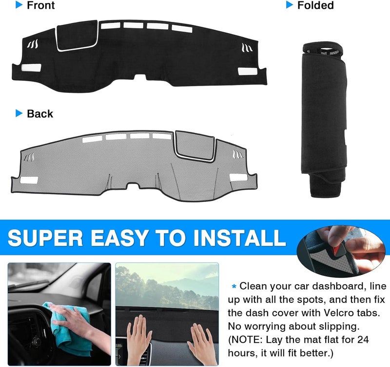 Autorder Diverse application fit Dashboard Cover Mat for 2021 2022 2023 2024 Toyota Venza Accessories Dash Cover Flannel Dash Mat Sunshade Glare UV Rays Protector Home & light industrial compatible - Image 5