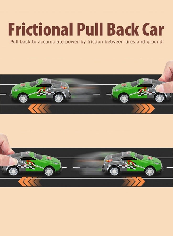 50 Pcs Pull Back Toy Cars with Storage Box and Map, Alloy Mini Race Push and Pull Back Cars Planes Vehicles Toys for Kids, Party Favors Suitable for 3+ Years Old Kids Boys Girls Gift - Image 3