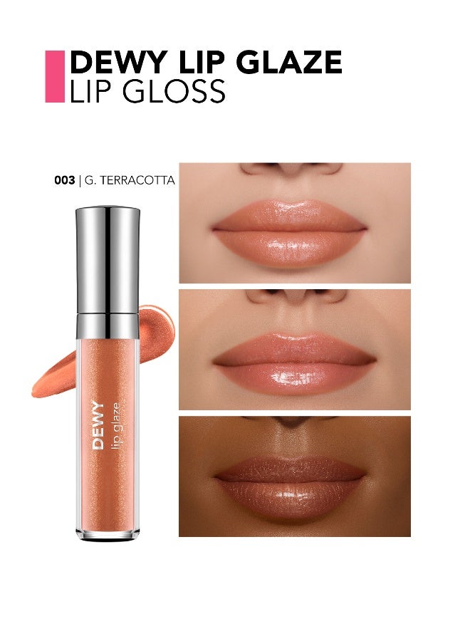 flormar Dewy Lip Glaze – 003 Golden Terracotta – High-Shine Lip Glaze, Pearlescent Shimmer, Smooth Comfortable Wear, Long-Wear Glossy Look - Image 5