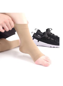 Ankle Compression Sleeve, for Sprained Ankles, Open Toe Сompression Socks Breathable Brace Elastic Thin Swelling, Plantar Fasciitis, Sprain, Nano Women and Men