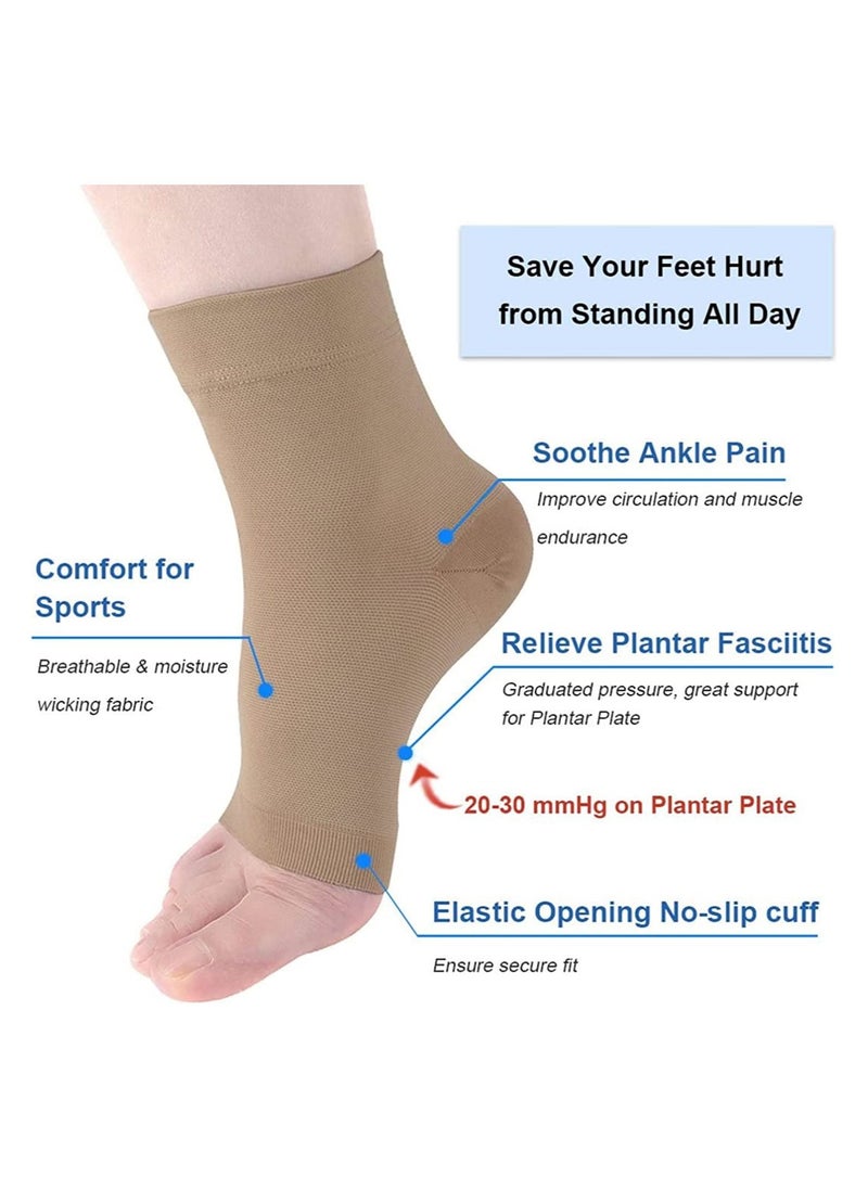 Y&D - Ankle Compression Sleeve, for Sprained Ankles, Open Toe Сompression Socks Breathable Brace Elastic Thin Swelling, Plantar Fasciitis, Sprain, Nano Women and Men - Image 1