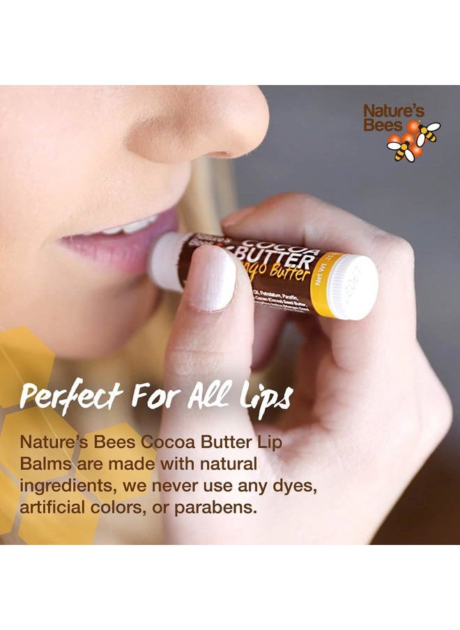 Nature's Bees - Cocoa Butter Lip Balm, Lip Care for Dry Lips, Made with Coconut Oil, Beeswax, Vitamin E, Aloe, and Shea Butter, 0.15 oz Each, 4 Flavors, Citrus, Coconut, Cherry, and Mint, 24 Pack - Image 1