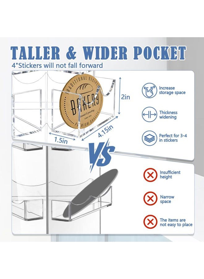 Girouetes Sticker Display Stand 3 Tier Rotating Acrylic Sticker Holder For 3-4'' Stickers, 360° Spinning Clear Business Card Holder Sticker Organizer Rack for Vendors Retail Showcase Tradeshow - Image 2