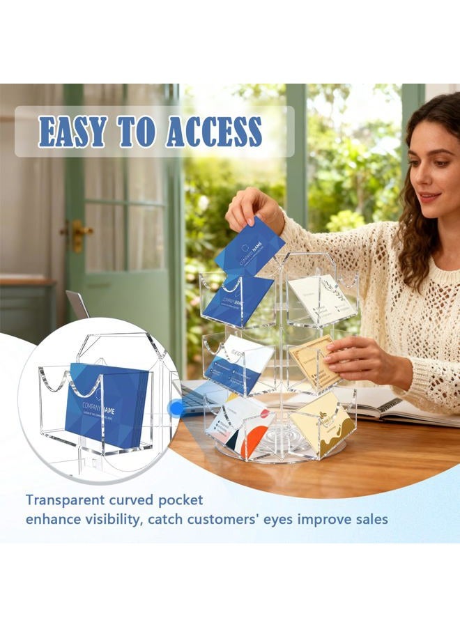 Girouetes Sticker Display Stand 3 Tier Rotating Acrylic Sticker Holder For 3-4'' Stickers, 360° Spinning Clear Business Card Holder Sticker Organizer Rack for Vendors Retail Showcase Tradeshow - Image 5