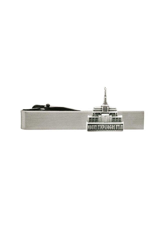 Ringmasters Silver Tie Clip by Ringmasters | LDS Temple Tie Clips for Men with Antique Silver Finish | Suit Accessories for Weddings, Church, & Formal Events | Versatile Tie Pin, (Mt Timpanogos Utah) - Image 1