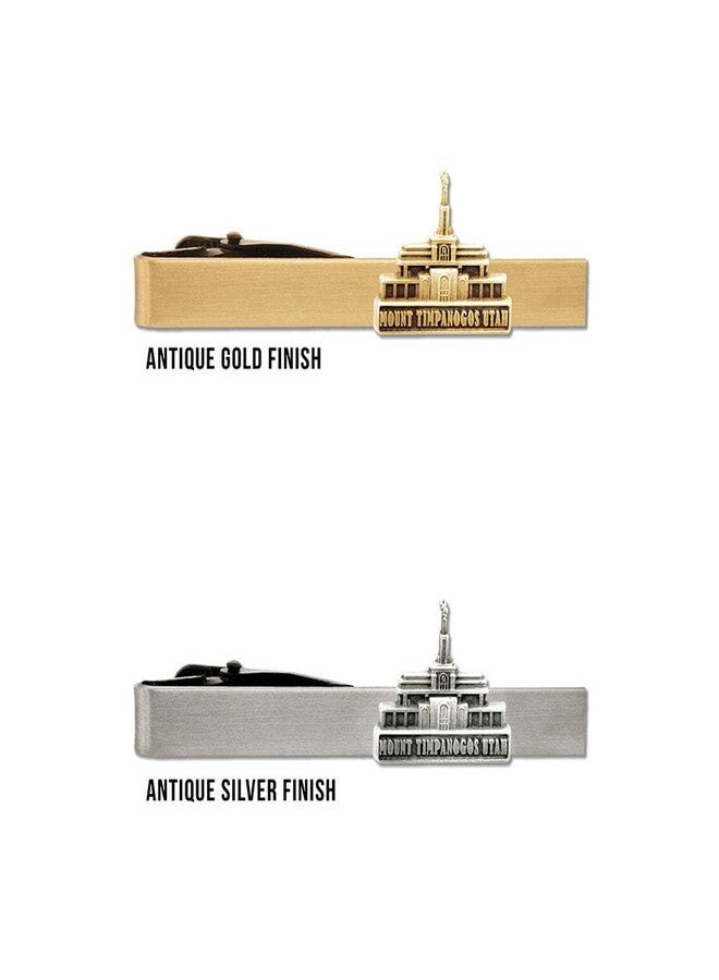 Ringmasters Silver Tie Clip by Ringmasters | LDS Temple Tie Clips for Men with Antique Silver Finish | Suit Accessories for Weddings, Church, & Formal Events | Versatile Tie Pin, (Mt Timpanogos Utah) - Image 4