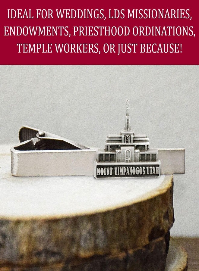 Ringmasters Silver Tie Clip by Ringmasters | LDS Temple Tie Clips for Men with Antique Silver Finish | Suit Accessories for Weddings, Church, & Formal Events | Versatile Tie Pin, (Mt Timpanogos Utah) - Image 5