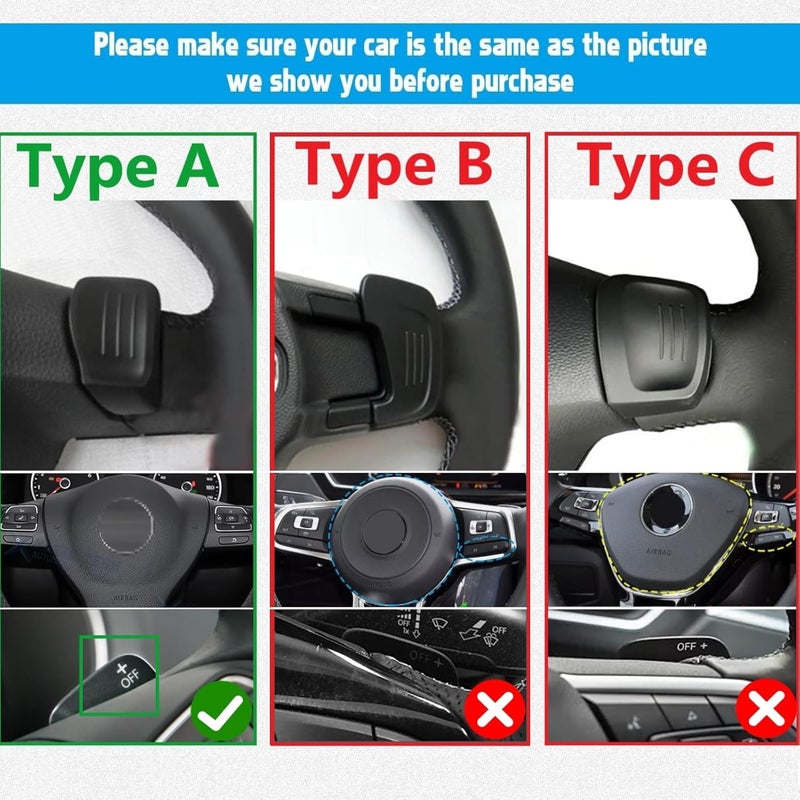 XOTIC TECH Carbon Fiber Pattern Paddle Shifter Extensions Cover Trim for Volkswagen - Image 2
