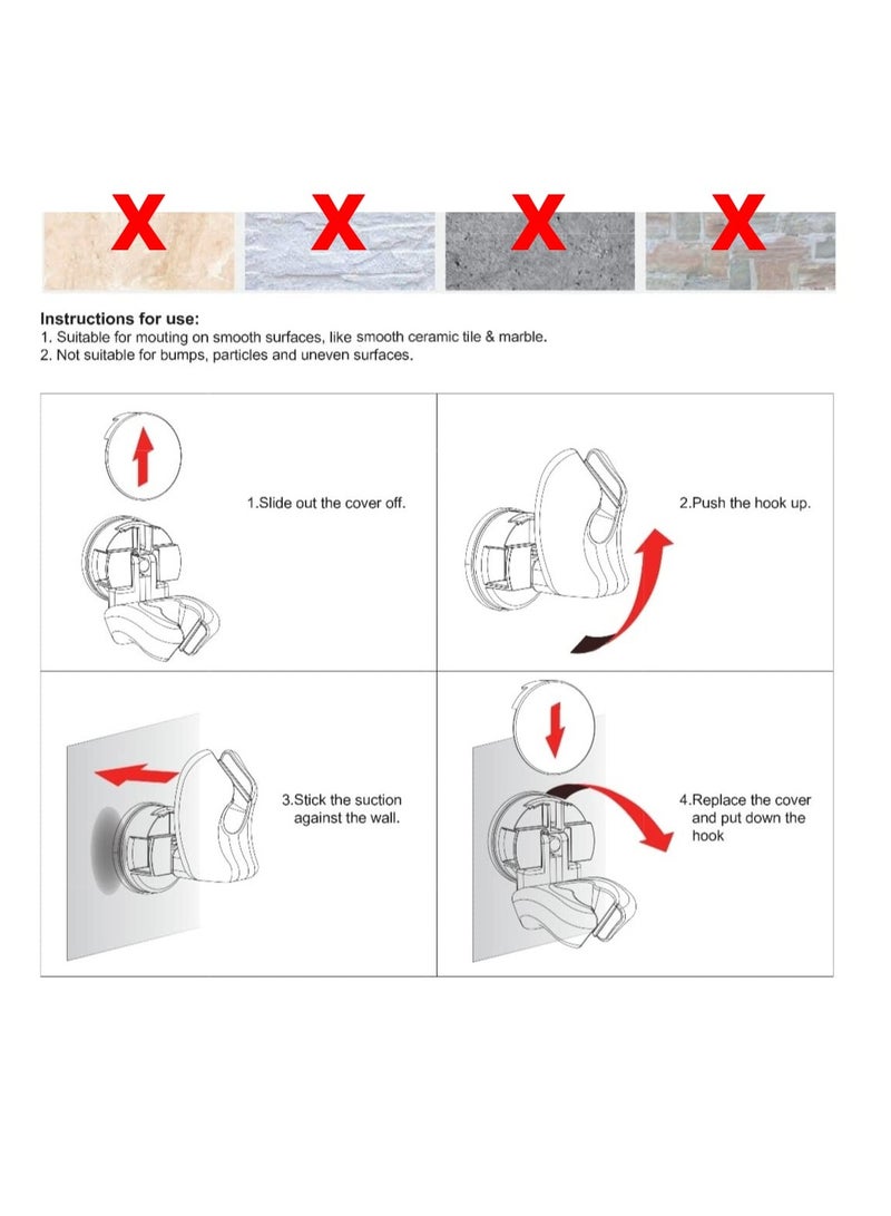 Suction Cup Shower Head Holder Wall Mount, Different Positions Handheld Shower Head Holder relocatable and Adjustable, Handheld Shower Head Holder for People with Handicap or Short Stature - Image 3