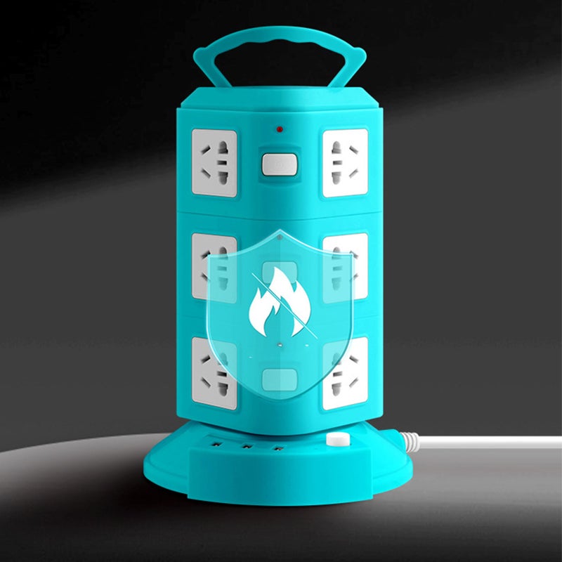 Power Strip: 60mm Large Separation, Upright Design - Overload Protection, USB Port for Home Office, Travel, And Daily Use - Image 1