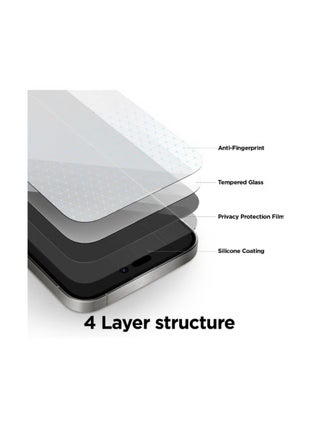Privacy Screen Protector for Samsung Galaxy A34 – Anti-Static Tempered Glass with ESD Privacy, 9H Hardness, Anti-Peep, Dust-Proof, Super Smooth Touch - view 3