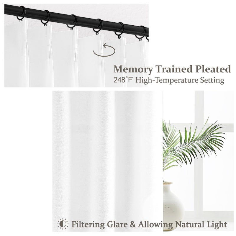 PleatedDrapes الستائر ذات الستائر البيضاء بطول 90 بوصة ستارة خزانة ملابسة جميلة للخزانة المفتوحة/غرفة المعيشة أطوال النافذة الستار - Image 3