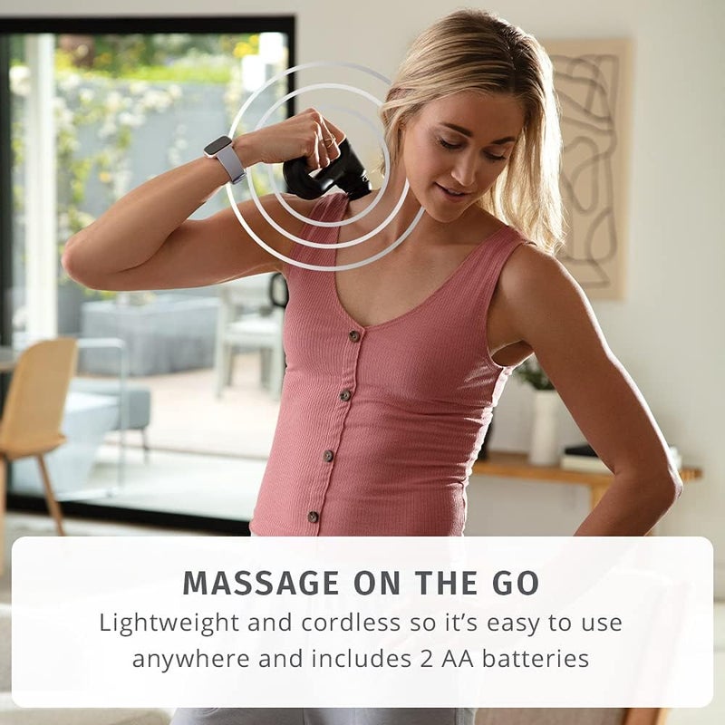 HoMedics Portable Full Body Vibration Massager Effective Targeted and FullBody Massage High  Low Intensity Levels Ergonomic EasyGrip Handle 3 Interchangeable Attachments 2 AA Batteries included - Image 4