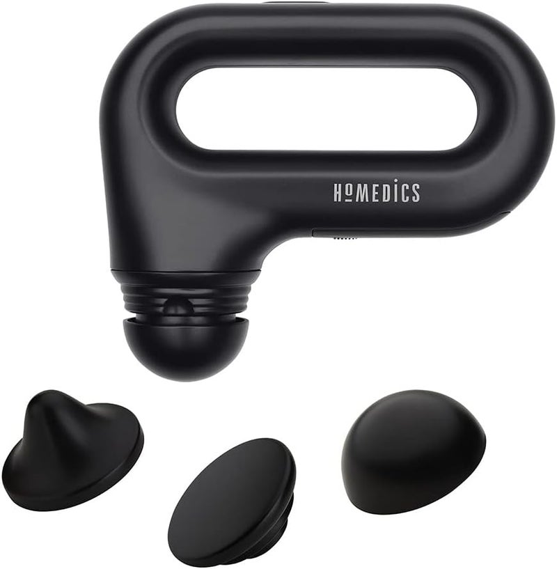 HoMedics Portable Full Body Vibration Massager Effective Targeted and FullBody Massage High  Low Intensity Levels Ergonomic EasyGrip Handle 3 Interchangeable Attachments 2 AA Batteries included - Image 1