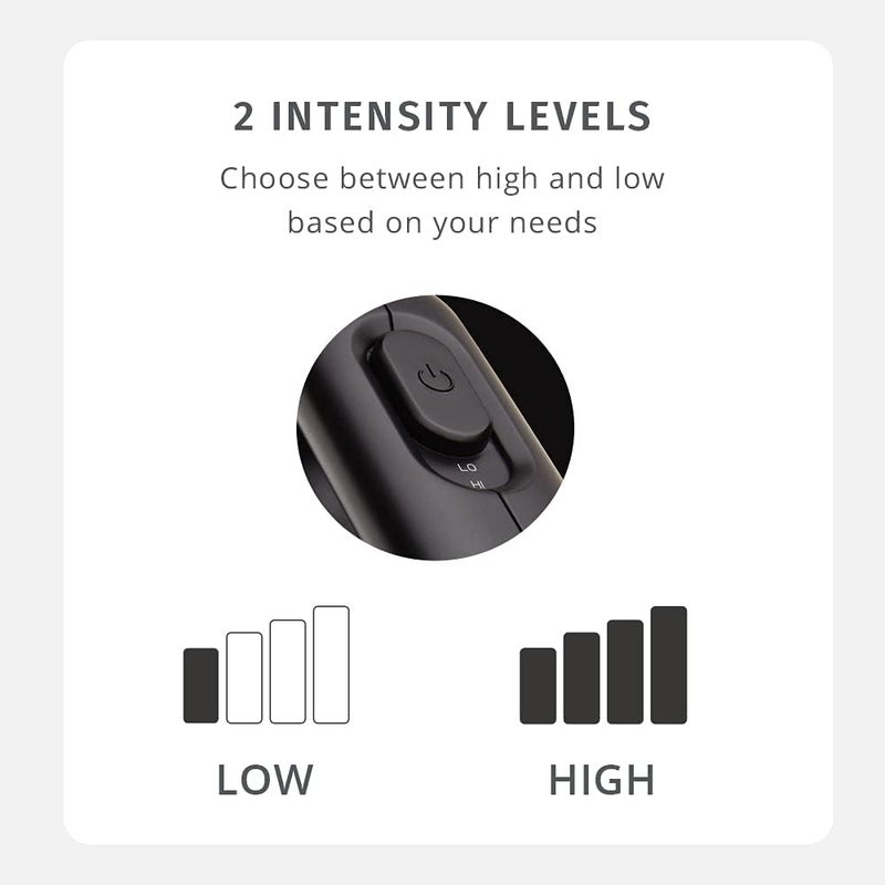 HoMedics Portable Full Body Vibration Massager Effective Targeted and FullBody Massage High  Low Intensity Levels Ergonomic EasyGrip Handle 3 Interchangeable Attachments 2 AA Batteries included - Image 3