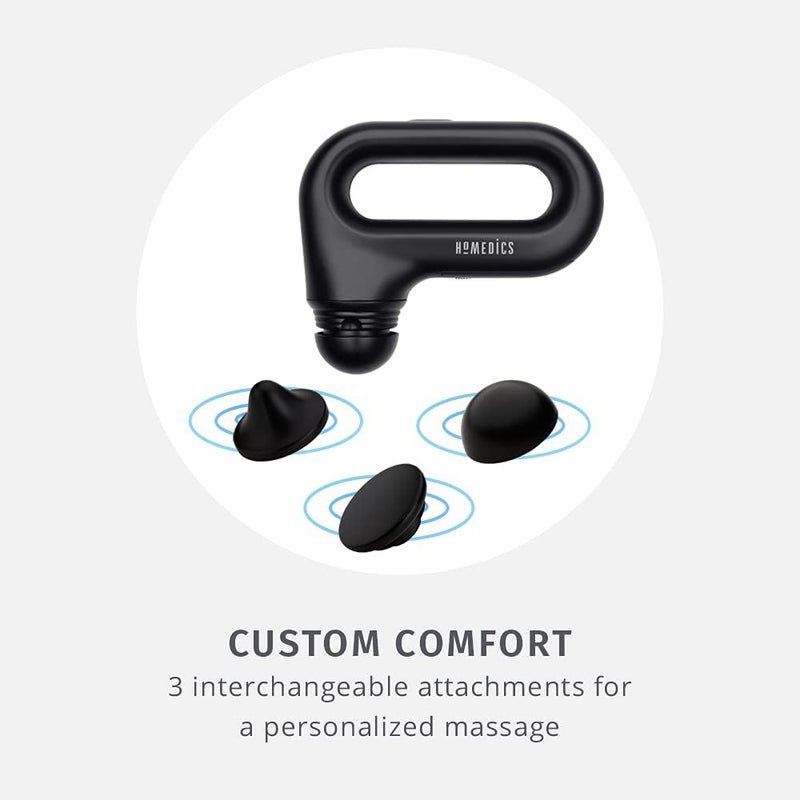 HoMedics Portable Full Body Vibration Massager Effective Targeted and FullBody Massage High  Low Intensity Levels Ergonomic EasyGrip Handle 3 Interchangeable Attachments 2 AA Batteries included - Image 5