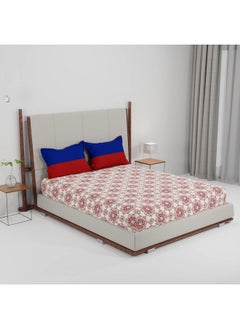 Trident Trident Bedsheet Set - Urban Comfort Collection, 100% Cotton Bedsheet for Double Bed (1 Queen Size Bedsheet with 2 Pillow Covers) Superior Softness, 144 Thread Count - Majestic Mandala Red  - Image 4
