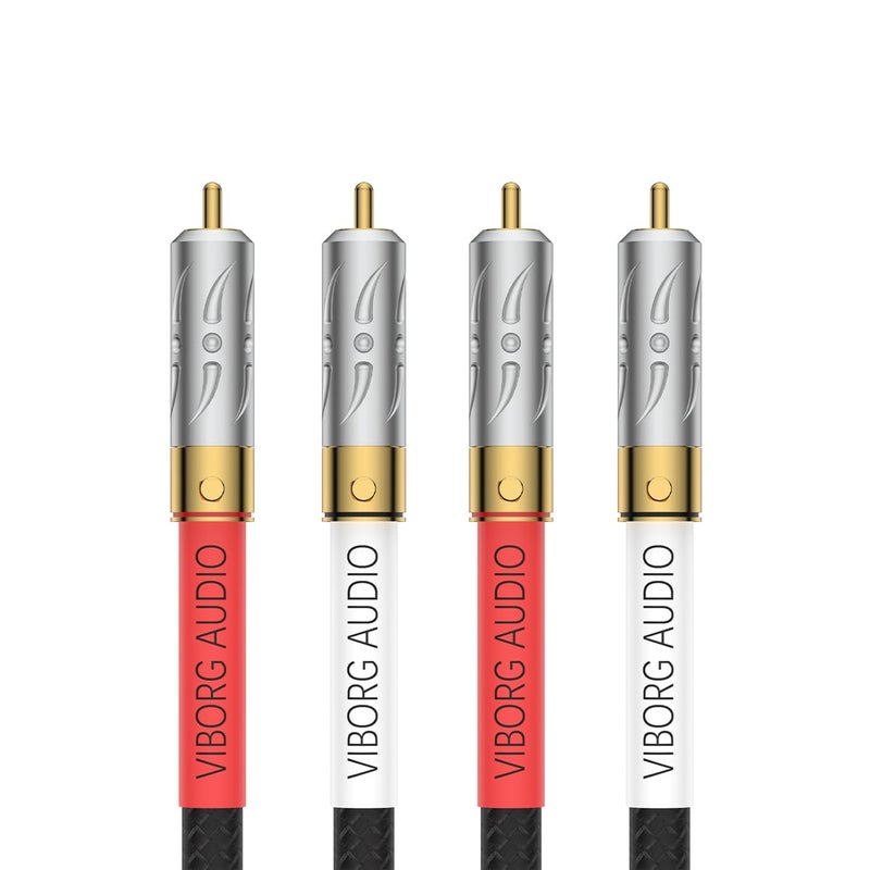 Viborg Audiophile HiFi RCA Cable 66FT2M 5N OFC Dual RCA Male to Male Security Lock Signal Cable for Home Theatre CD DVD Amplifier Subwoofer 09G801