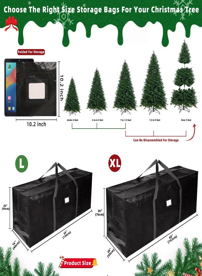 lucdnc Large Christmas Tree Storage Bags Heavy Duty Tree Bags Holiday Storage Bags Protects From Moisture Or Dust,Alternative To Xmas Tree Storage Box (Black, 7.5 Ft) - Image 3