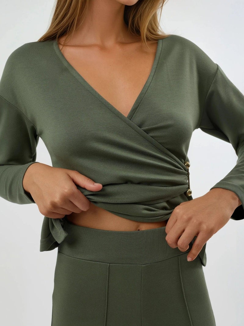 HICCUP Accessory Detail Blouse & Pants Two-Piece Set Bersan Collection - Image 5
