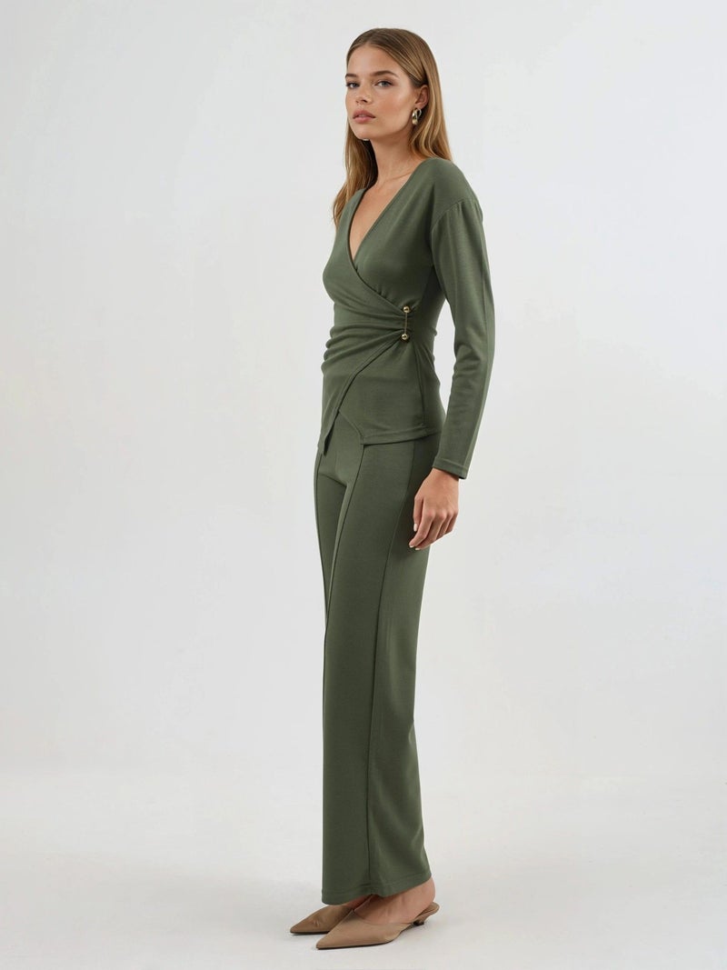 HICCUP Accessory Detail Blouse & Pants Two-Piece Set Bersan Collection - Image 2