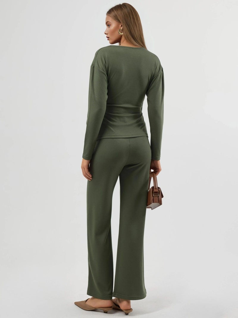 HICCUP Accessory Detail Blouse & Pants Two-Piece Set Bersan Collection - Image 4