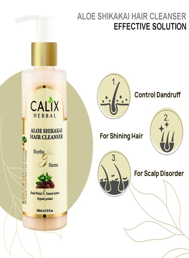كلاليكس هيربال كاليكس هيربال عضوي وأيورفيدي حناء مهندي 100 غرام + شامبو منظف للشعر بخلاصة الصبار والشيكاكاي 200 مل - يتحكم في تساقط الشعر، ويقوي جذور الشعر - مجموعة عناية بالشعر للرجال والنساء من جميع أنواع الشعر - Image 5