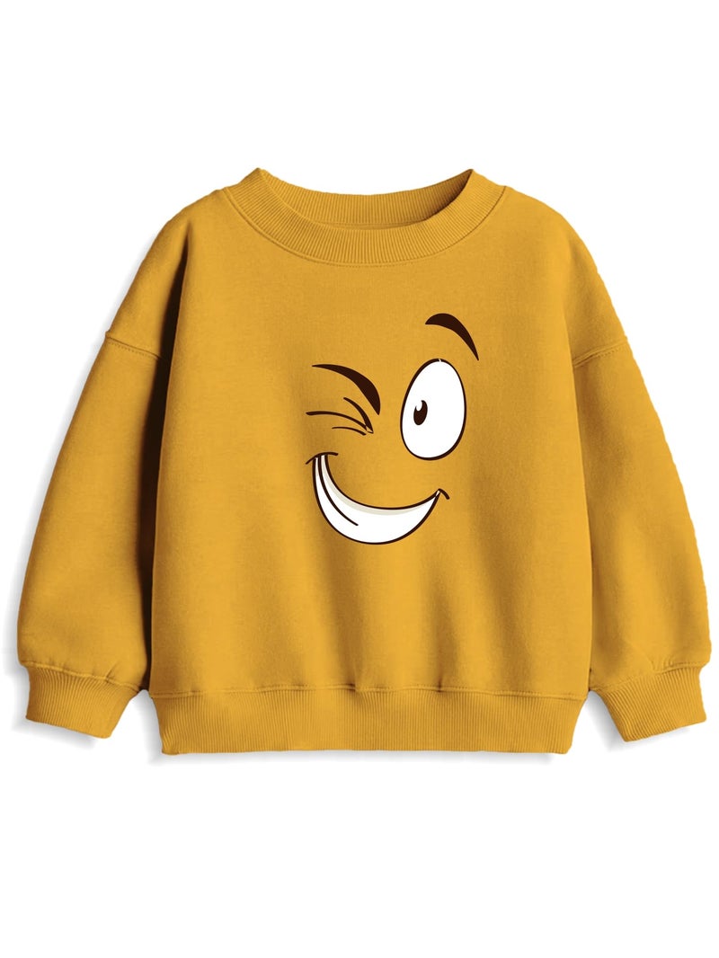 minicult Unisex-Child Cotton Blend Regular Crew Neck Full Sleeves Sweatshirt With Fun Prints(Emotions)(Pack Of 3)(11-12 Years), Multicolor - Image 4