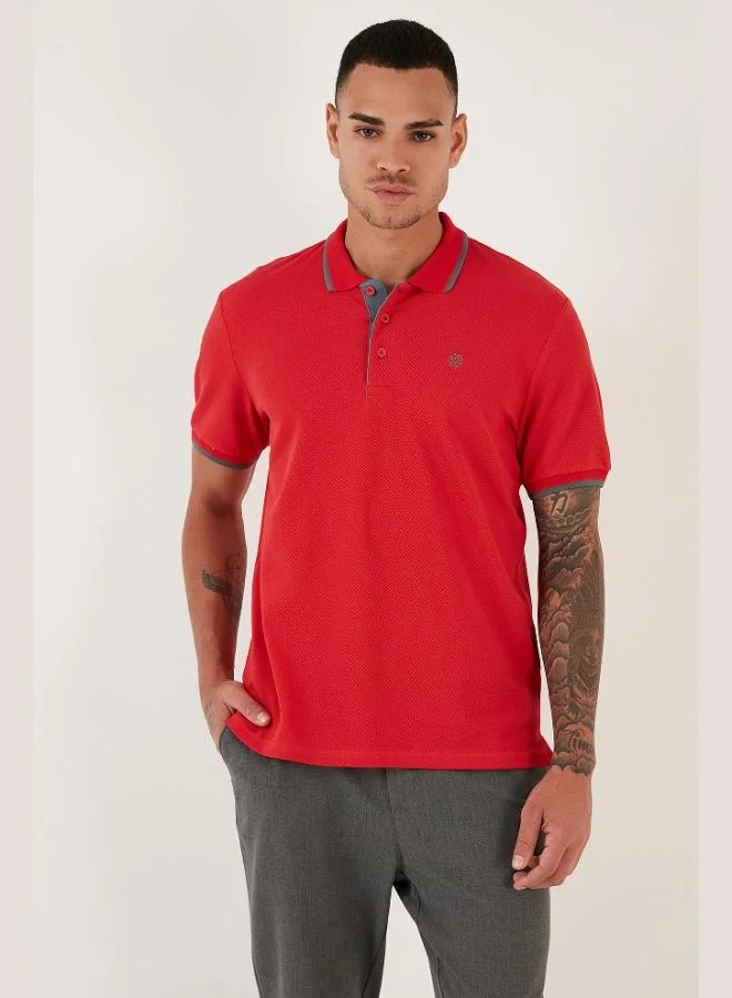 Buratti Buratti Cotton Slim Fit Stripe Detailed Buttoned Polo Collar 4-Pack T Shirt Men's T SHIRT 5902118S4