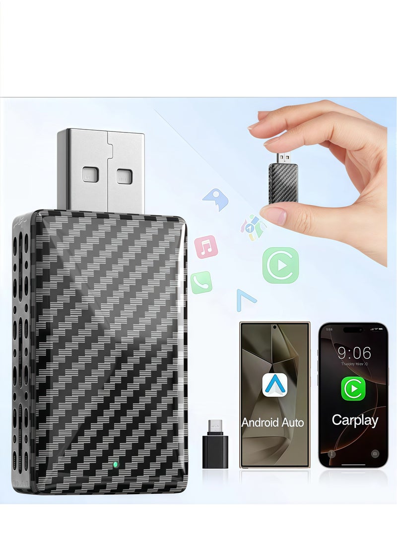 ماركة غير محددة - 2 في 1 محول لاسلكي لـ Carplay / Auto صندوق صغير مع بلوتوث 5.0 وواي فاي للسيارات المدعومة بـ Carplay / Auto السلكي - Image 1