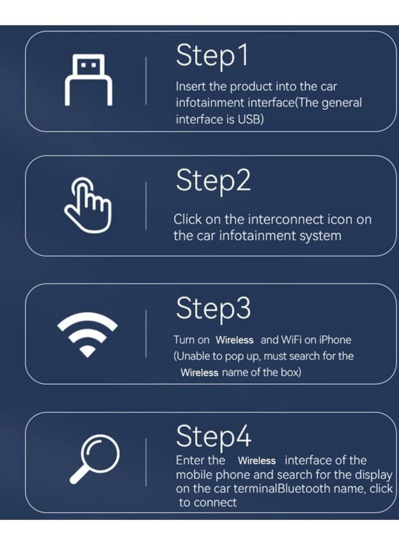 ماركة غير محددة - 2 في 1 محول لاسلكي لـ Carplay / Auto صندوق صغير مع بلوتوث 5.0 وواي فاي للسيارات المدعومة بـ Carplay / Auto السلكي - Image 1