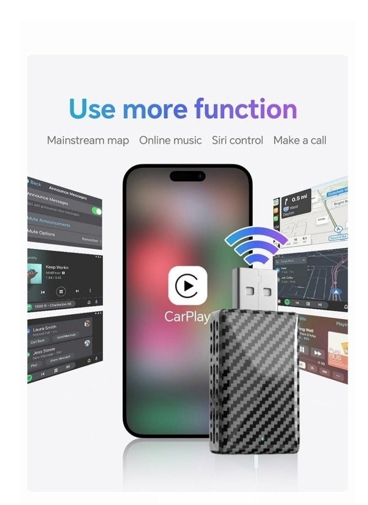 ماركة غير محددة - 2 في 1 محول لاسلكي لـ Carplay / Auto صندوق صغير مع بلوتوث 5.0 وواي فاي للسيارات المدعومة بـ Carplay / Auto السلكي - Image 1