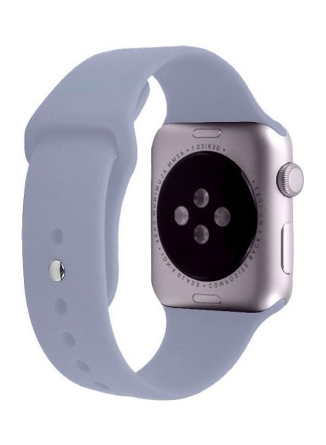 NIBEMINENT Silicone Replacement Band For Apple Watch 42/44mm Lavender Grey  - Image 2