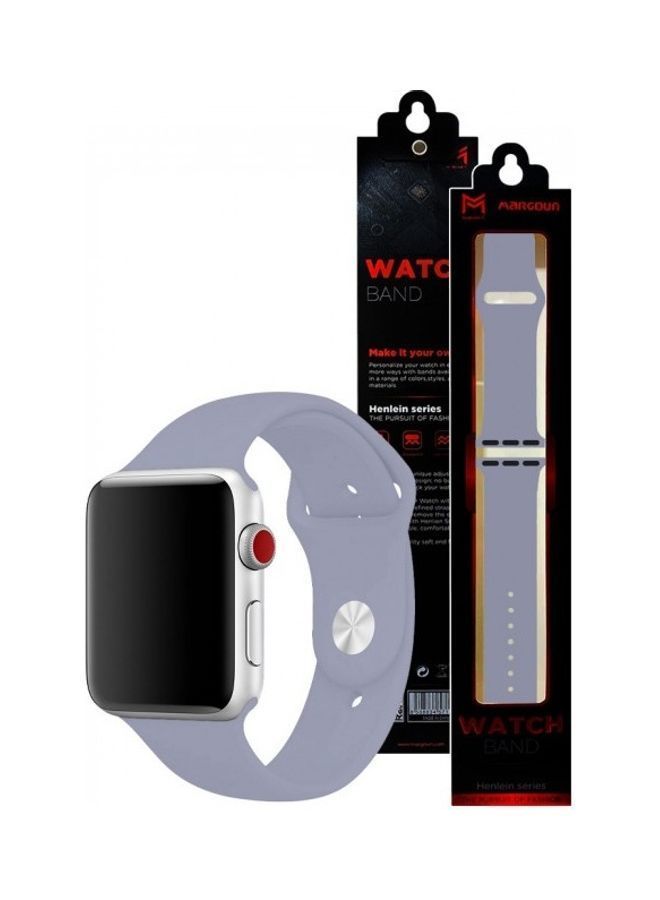 NIBEMINENT Silicone Replacement Band For Apple Watch 42/44mm Lavender Grey  - Image 4