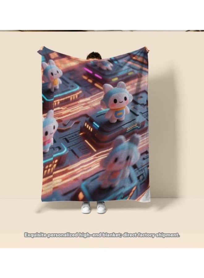 general Children's or student cartoon flannel thin blanket (warm and comfortable, suitable for sleep, games) 100cm*150cm - Image 3