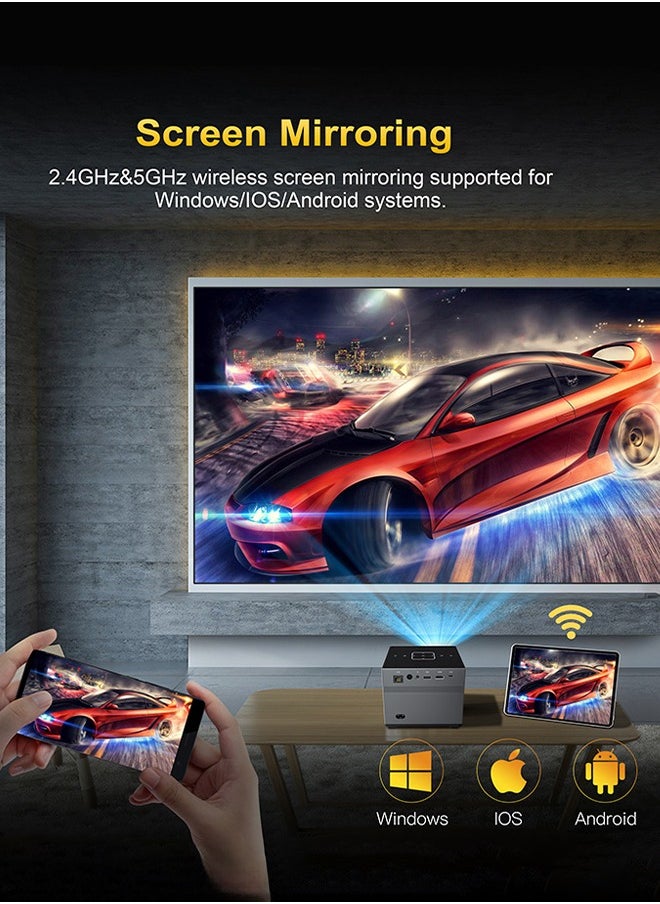 اكس نانو - جهاز عرض 4K يعمل بنظام Android 9.0 ثنائي 2.4G و5G 300ANSI BT5.0 مسرح منزلي ذكي جهاز عرض صغير محمول - Image 1
