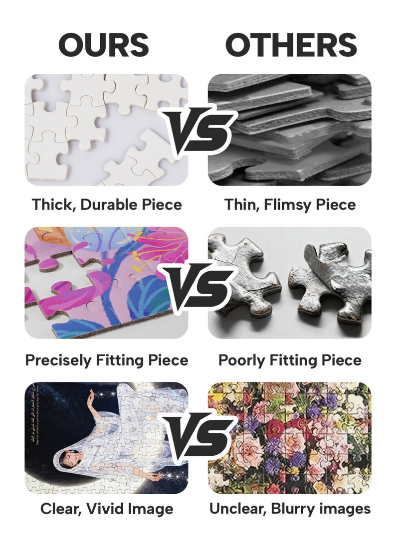 GALADUNE 300 Pieces Puzzles Jigsaws for Adults&Kids Stress Relief Toy, Unique Perfectly-Fitting Pieces, Ideal Gift for Ramadan Birthday New Year, Moon Maiden - Image 5