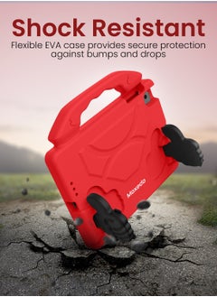 Moxedo Moxedo Shockproof Protective Case Cover Lightweight Convertible Handle Kickstand for Kids Compatible for iPad Mini 1/2/3/4/5 - Red  - Image 4