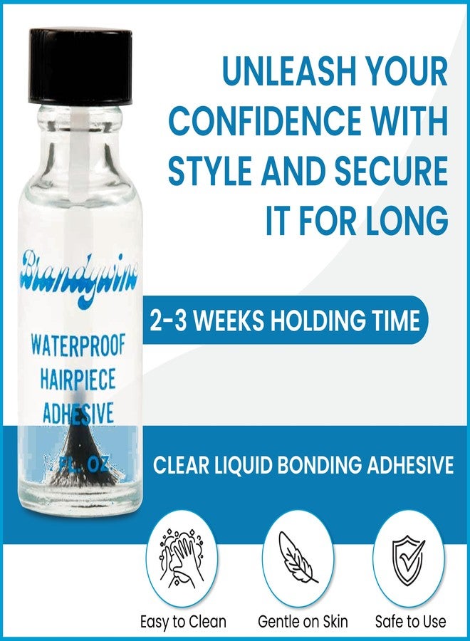 Brandywine Wig Glue Waterproof Hairpiece Toupee Adhesive Clear Invisible Strong Hold with Brush Applicator 0.5 oz - Image 3